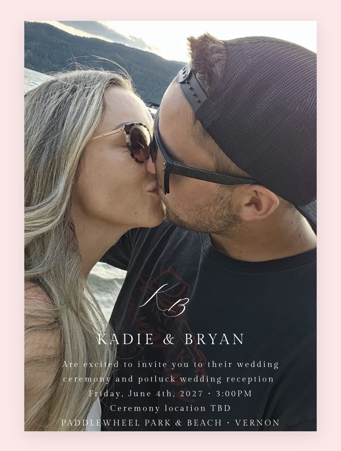 Kadie and Bryan by the lake